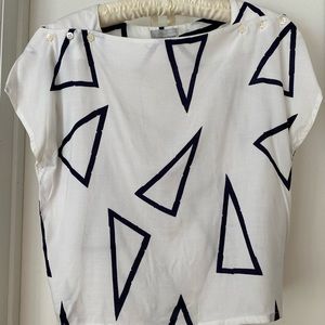Vintage geometric print blouse